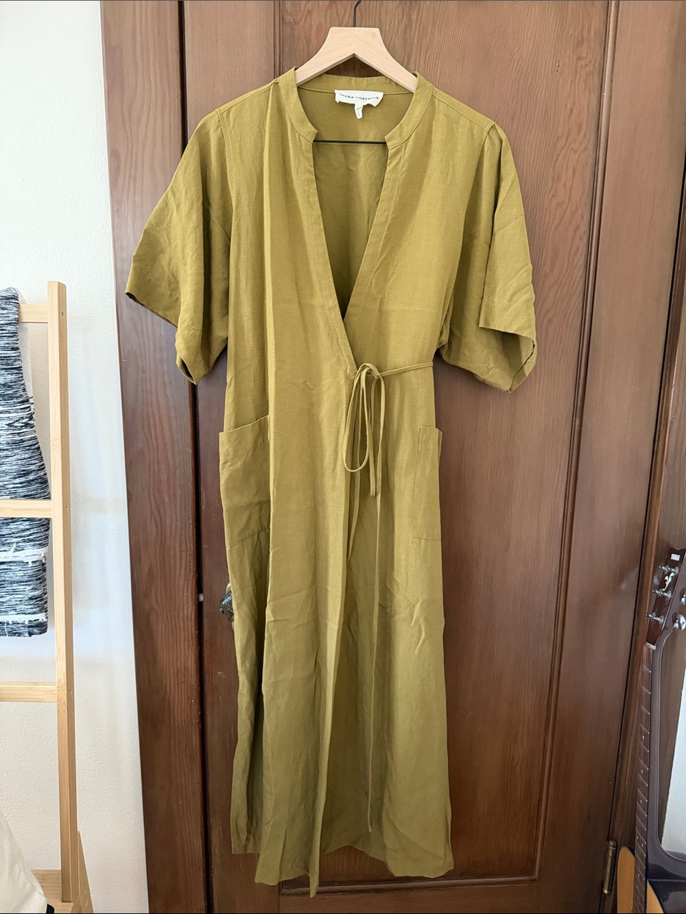 Mara Hoffman Tie-Waist Midi Dress - Olive Green